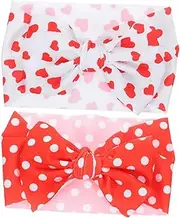 [RORPOIR] 2pcs Floral Headbands Hair Bows for Girls Toddler Boys and Girls Elastic Bowknot Headbands Decorative Hair Ties