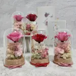 【OSTARA FLORIST 奧斯塔拉花藝】浪漫優雅永生花玫瑰玻璃罩(永生花、乾燥花、紀念日、情人節、生日)