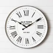 Embossed OLD TOWN Metal Clock - 27.5 in