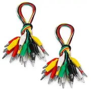 20 PCS Alligator Clips Electrical, 5-Color 21.5inch Test Leads with 20 Pack