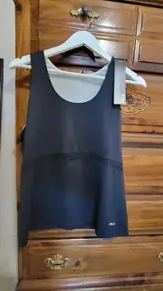 NWT Women’s Tennis Fila Tank XL Black With Built-in Bra