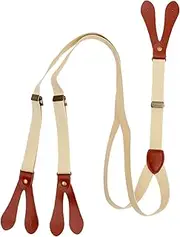 [Ipetboom] Men Back Button End Suspenders Elastic Fashion Braces for Everyday Wear Parties and Special Occasions Stylish Retro Clothing Accessories