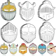 Liliful 30 Pcs Color Your Own Knight Mask Craft Kit DIY Paper Mask for Kids Helmet Mask for Knight Dragon Theme Party Favors Religious Classroom Decorations Children Kids Home Bible Crafts