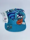 VINTAGE CHARLOTTE HORNETS SNAPBACK HAT BIG LOGO THE GAME 90s NBA NEW WITH TAGS