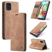 CaseMe Samsung Galaxy A71 4G Classic Leather Folio Case Cover A715 [Brown]