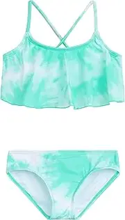 [Kanu Surf] Girls' Alania Flounce Bikini Beach Sport 2 Piece Swimsuit, Beach Girl