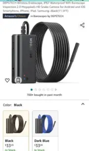 DEPSTECH Wireless Endoscope, IP67 Waterproof WiFi Borescope Inspection 2.0...