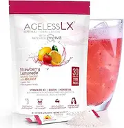AgelessLX Anti Aging Supplement for Women - with HMB Collagen Enhancer Plus Vitamin D3 and K2, Horsetail and Biotin (Powder (Strawberry Lemonade))