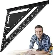 Triangular Ruler - Metric Scale Ruler,Metal Precision Measuring Tool for Woodworking Carpentry Construction Drafting Architectural Engineering