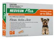 Neoveon Plus Orange 4 Pack for Dogs Up to 10kg Flea Control Treatment