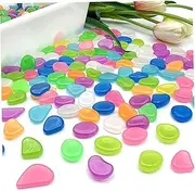 Glow in The Dark Pebbles, 500g Colorful Glow in The Dark Rocks, Resin Decorative Stones for Garden Pathway Walkway Yard Landscaping Fish Tank-