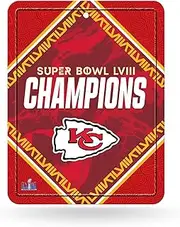 Rico Industries NFL Football Kansas City Chiefs 2024 Super Bowl LVIII Champions 8.5" x 11" Carbon Fiber Metal Parking Sign - Great for Man Cave, Bed Room, Office, Home Décor