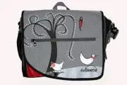 NEW ~ BNIB Baby Nappy Bag Change Mat Grey Red Bird Design ~ Little Beetle ~ GIFT