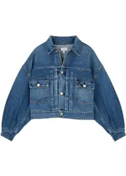Hyke Blue Cropped Denim Jacket - 2 2