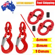 6mm 8mm 10mm Hammerlock Eye Sling Hook Safety Chain Caravan Trailer Connector AU