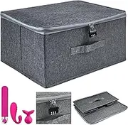 Discreet Lockable Adult Toy Bag Storage Organizer,15.8"x11.8"x8.3" Storage Toy Box Equipped With Metal Lock Toy Storage Organizer Case,Lock Box Travel Game Bag for Women and Men Toys Clothes Container