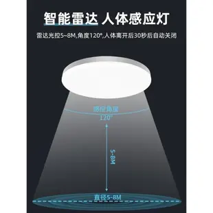 led感應吸頂燈聲控樓道樓梯過道家用入戶走廊自動雷達人體感應燈