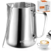Milk Frothing Pitcher, 20oz/600ml Stainless Steel Steaming Pitcher Barista Mi...