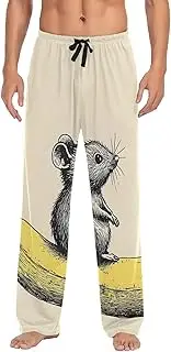 [PDZRMY] Pajama Pants Mice Banana Red Balloon for Men Men's Separate Bottoms, Lounge Pants with Pockets S