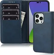 FROLAN for iPhone 16 Pro Max Wallet Case with Card Holder, Premium PU Leather Credit Slot Flip Folio Book Drop Protection Shockproof Phone Cover for iPhone 16 Pro Max 6.9 Inch (Navy Blue)