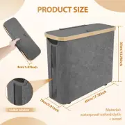 Toilet Paper Basket with Wood Lid Foldable Toilet Paper Holder Large BrSaG