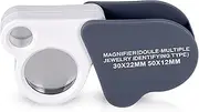 30X 50X Jewelers Loupe Magnifier Glasses, Pocket Foldable Jewelry Loop Magnification for Coin Diamonds Gems Jewelry Stamps Close Work