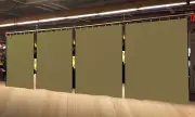 Lot of (4) Economy Tan Curtain Panel/Partition 8 H x 4½ W, Non-FR