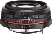 PENTAX Single Focus Lens HD DA 21mm F3.2AL Limited Black K mount APS-C F/S Track
