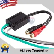 High to Low Compact Line Output Converter 2-Channel Speaker Wire to Gold RCA