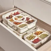 4/8 Grids Divided Sub-format Seasoning Separator Box Snack Fruits Food Box Seal