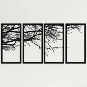 Metal Wall Art, Tree of Life 4 Pieces, Metal Tree Wall Art, Tree Sign, Metal ...