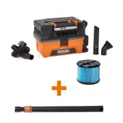 RIDGID Wet Dry Vacuum 3-Gal w/ Fine Dust Filter/Expandable Hose/Telescoping Wand