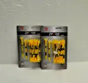 2 Zero Friction ZFT Tour 3 Prong Yellow Golf Tees 3 1/4" - ZT15004 - 30 Tees