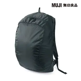 【MUJI 無印良品】可折疊撥水加工聚酯纖維後背包(黑色)