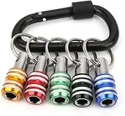 5Pcs 1/4 Inch Hex Shank Aluminum Alloy Screwdriver Bits Holder, Quick Change Extension Bar Keychain Drill Screw Adapter Change