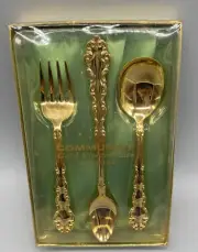 Oneida Community Gold Electroplate Silverware Flatware Set Of 3 Small VTG NIB