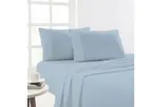 Park Avenue Cotton 175gsm Flannelette Bed Sheet w/ Pillowcase Set - Sky