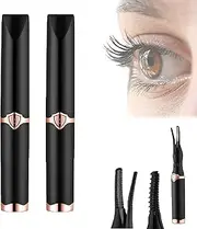 Nuvaia Lash Curler, Tinkerblush Heated Eyelash Curler, Nuvaia Eyelash Curler, Electric Heated Eyelash Curler, Lash Lift Pro + Magic Mascara, Rechargeable Heated Eyelash Curler (2 Pcs Black)