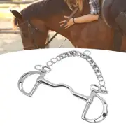 D Horse Bit Stainless Steel Horse Mouth Snaffle Bit With Chain For 135mm