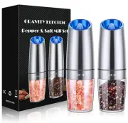 Gravity Electric Pepper and Salt Grinder Set Battery Powered with LED Light