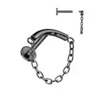 Piercing Ear Labret Titanium Black Curved with Chain