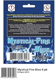 Mystical Fire Blue Flame Colorant Vibrant Long-Lasting Pulsating Flame Color Changer for Indoor or Outdoor Use 25-gram Packets 6 Pack