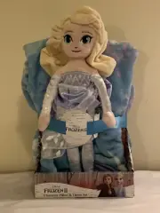 DISNEY FROZEN II Character Plush Pillow & Throw Set. New In Box