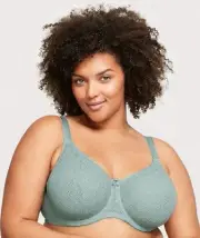 Glamorise Lace Comfort WonderWire Bra - Jade (Size 12F)
