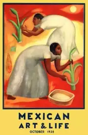 1938 MEXICO INCAS NATIVE INDIANS CORN HARVEST ART DECO COVER POSTER 317418