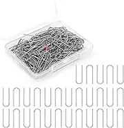 200PCS Nichrome Wire High Temp Fusing Wire,U Hanger Hooks for Pendant, Ceramic Ornaments, with 21 Gauge Plastic Storage Box for DIY Pendant Bead Ornaments Stained Glass Supplies