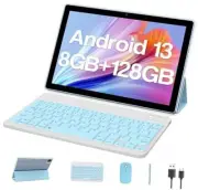 Android 13 Tablet, 10 inch 8GB RAM+128GB ROM Tablet Support 1TB Expand, 2 Blue