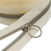 (Anti-Brass Beige) - YaHoGa 5 Antique Brass Metallic Nylon Coil Zippers by The Yard Bulk Beige 10 Yards with 20pcs Sliders for DIY Sewing Tailor Craft Bag (Anti-Brass Beige)