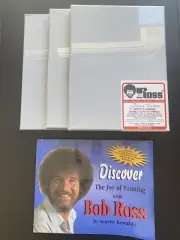 Lot of 3 Bob Ross 9x12 Artists Canvas Double Acrylic Primed and How to Book