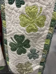 Storehouse St Patricks Day Quilted Clover Print Reversible table Runner 16”X72”